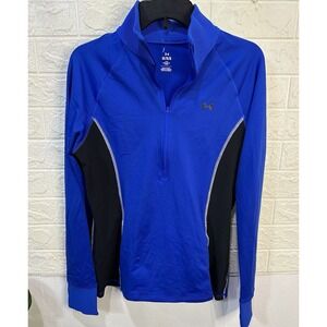 Blue Under Armour Top‎ Women's Large New Train Activewear Fitted Fleece